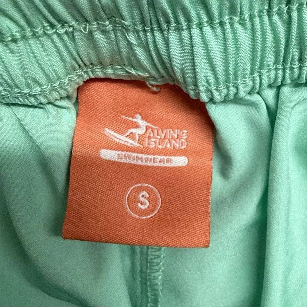 Alvins Island‎ Swim Shorts Womens Small Mint Green Beach Boardshort Drawstring